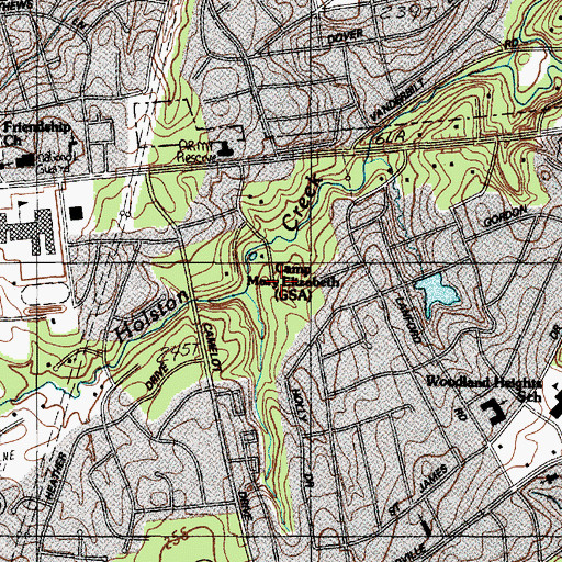 Topographic Map of Camp Mary Elizabeth, SC