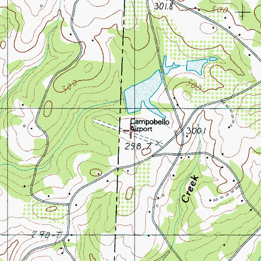 Topographic Map of Campobello Airport (historical), SC