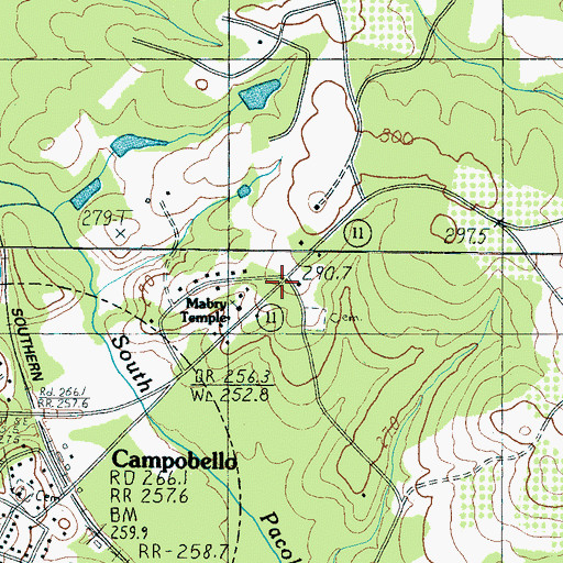 Topographic Map of Campobello School (historical), SC