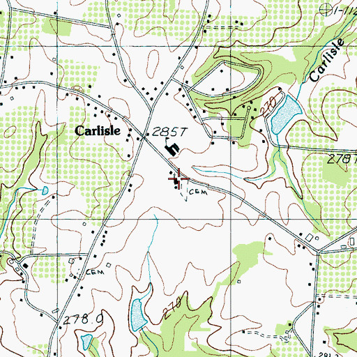 Topographic Map of Carlisle Wesleyan Methodist Church, SC