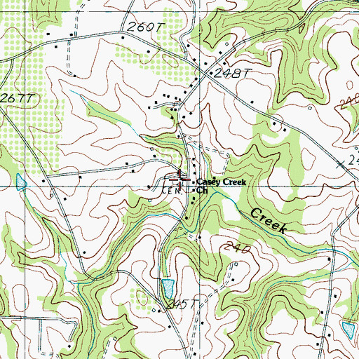 Topographic Map of Casey Creek Cemetery, SC