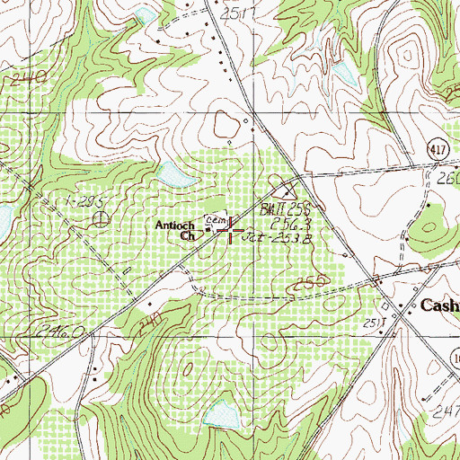 Topographic Map of Cashville School (historical), SC