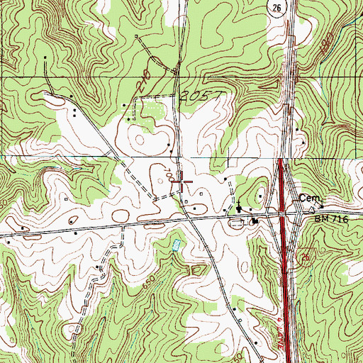 Topographic Map of Cavins School (historical), SC