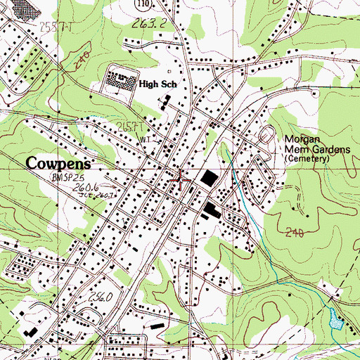 Topographic Map of Central Baptist Church, SC