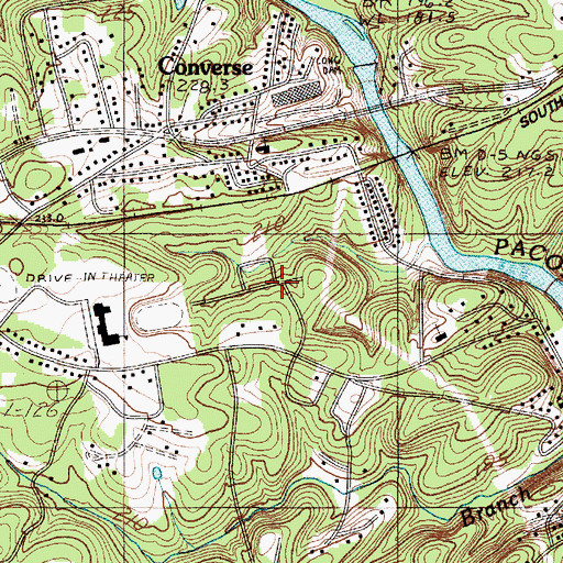 Topographic Map of Cherry Hill, SC
