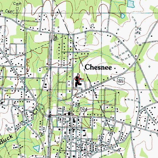 Topographic Map of Chesnee Elementary School, SC