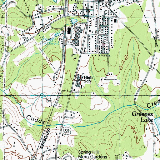 Topographic Map of Chesnee High School, SC