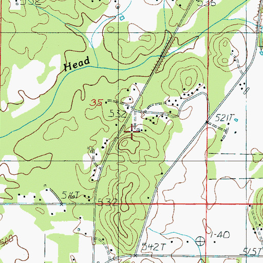 Topographic Map of Pine Hill School, AL