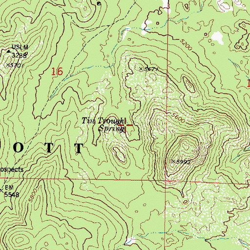 Topographic Map of Tin Trough Spring, AZ