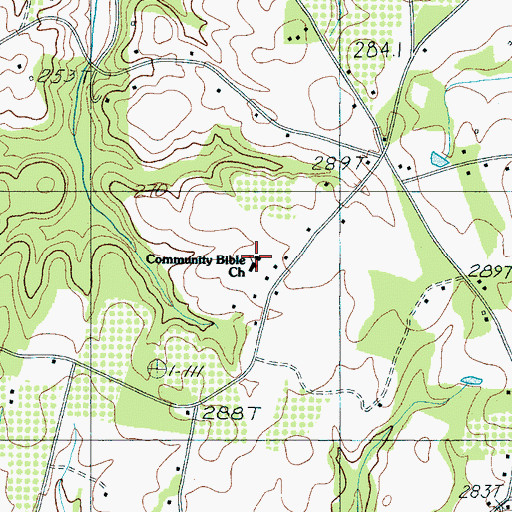 Topographic Map of Community Bible Church, SC