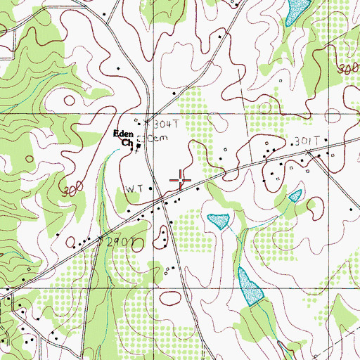 Topographic Map of Cooley Springs-Fingerville Elementary School, SC
