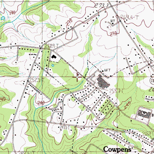 Topographic Map of Cowpens Elementary School, SC