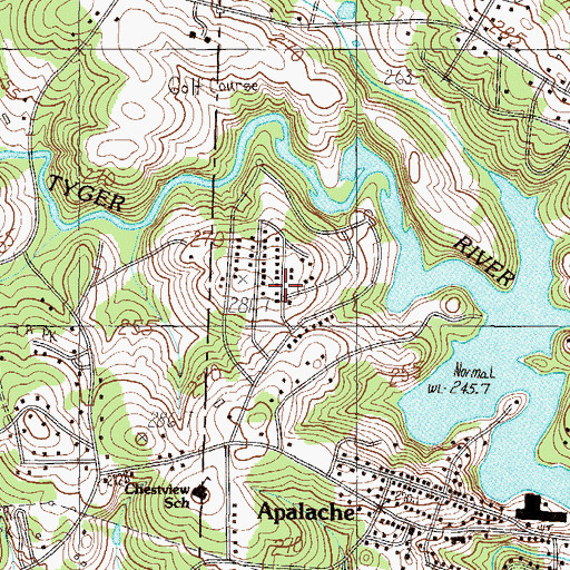 Topographic Map of Crestview Hills, SC