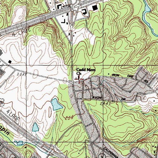 Topographic Map of Cudd Memorial Baptist Church, SC