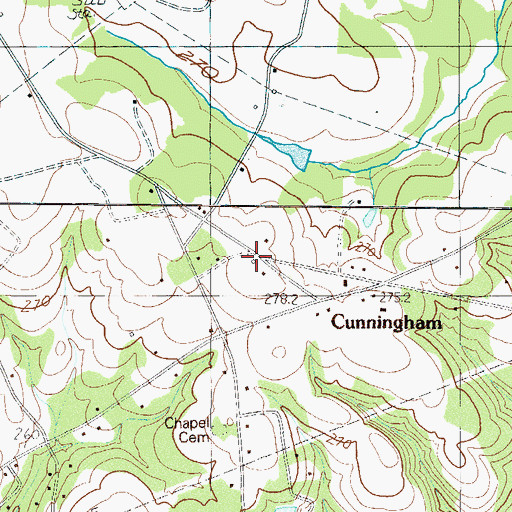 Topographic Map of Cunningham School (historical), SC