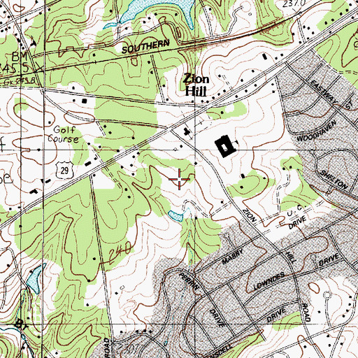 Topographic Map of Cypress Creek, SC