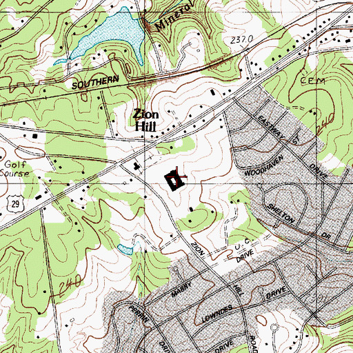 Topographic Map of Daniel Morgan Vocational Center, SC