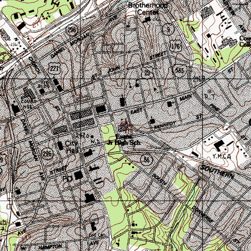 Topographic Map of Evans Junior High School, SC