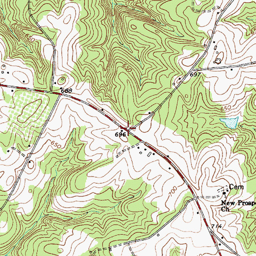 Topographic Map of Evinsville, SC
