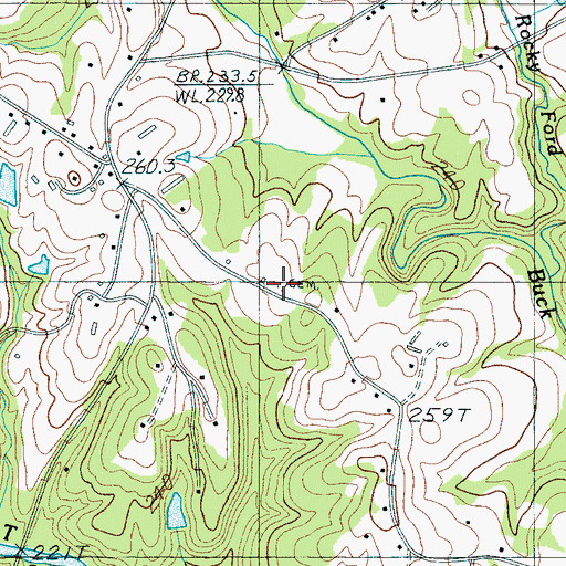 Topographic Map of Ezell Cemetery, SC