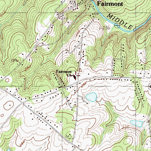 Topographic Map of Fairmont Church, SC