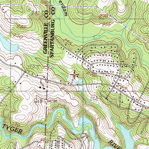 Topographic Map of Fairway Estates, SC