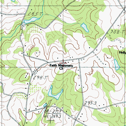 Topographic Map of Faith Missionary Church, SC