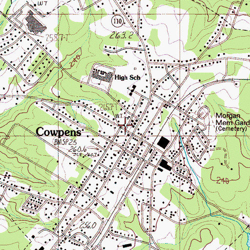 Topographic Map of First Baptist Church, SC