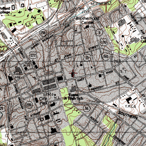 Topographic Map of First Baptist Church, SC