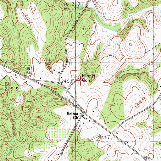 Topographic Map of Flint Hill Cemetery, SC