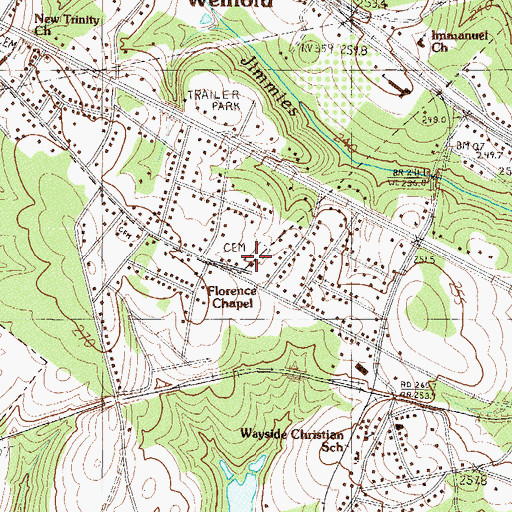 Topographic Map of Florence Chapel, SC