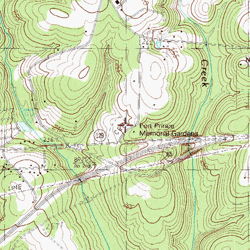 Topographic Map of Fort Prince Memorial Gardens, SC