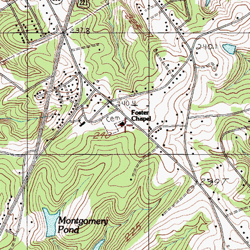 Topographic Map of Foster Chapel Baptist Church, SC