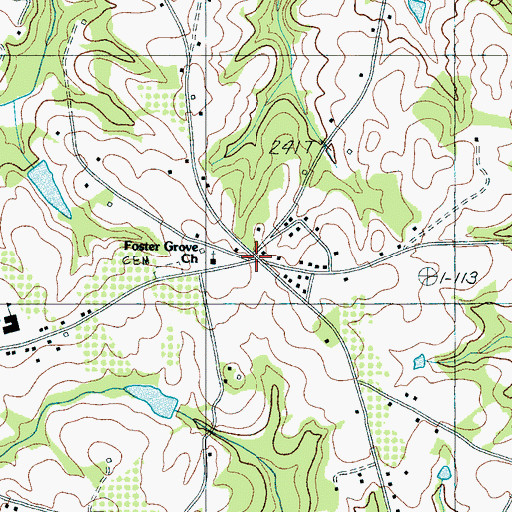 Topographic Map of Fosters Grove, SC