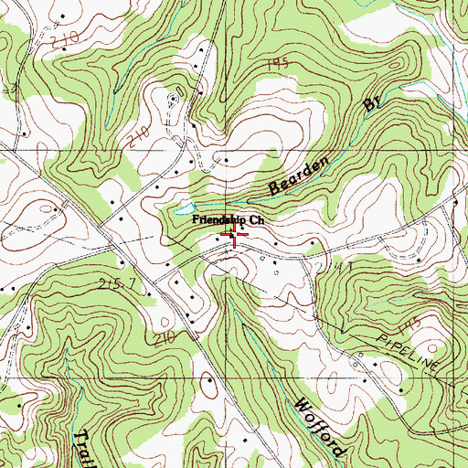 Topographic Map of Friendship Church, SC