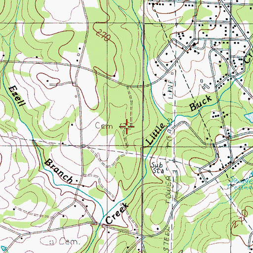 Topographic Map of Gethsemane Cemetery, SC