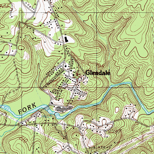 Topographic Map of Glendale Methodist Cemetery, SC