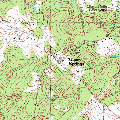 Topographic Map of Glenn Springs Historic District, SC
