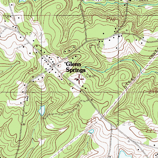 Topographic Map of Glenn Springs Presbyterian Church, SC