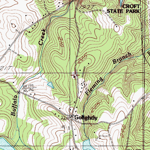 Topographic Map of Golightly United Methodist Church, SC