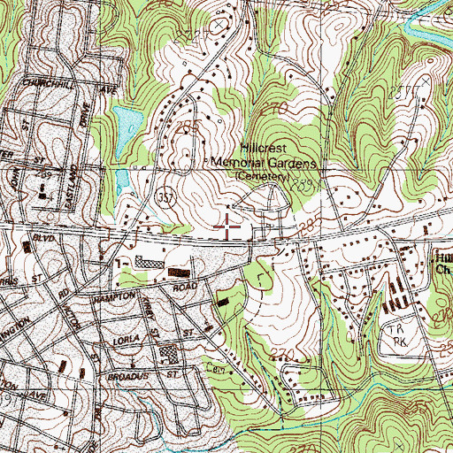 Topographic Map of Greer Shopping Center, SC