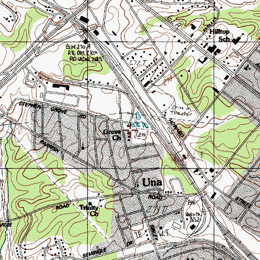 Topographic Map of Grove Church, SC