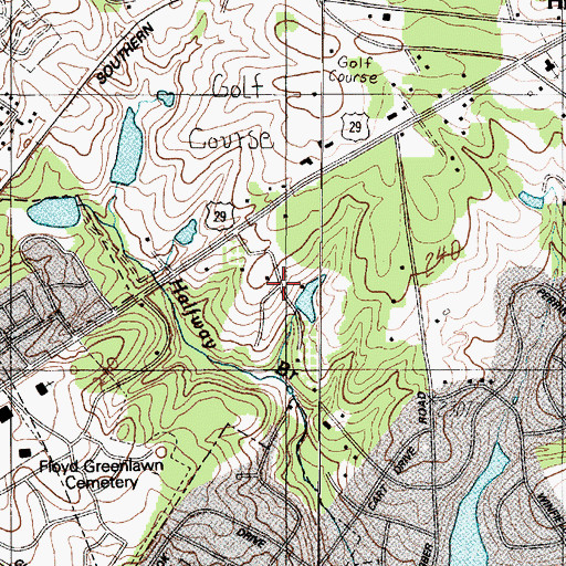 Topographic Map of Hillbrook Forest, SC