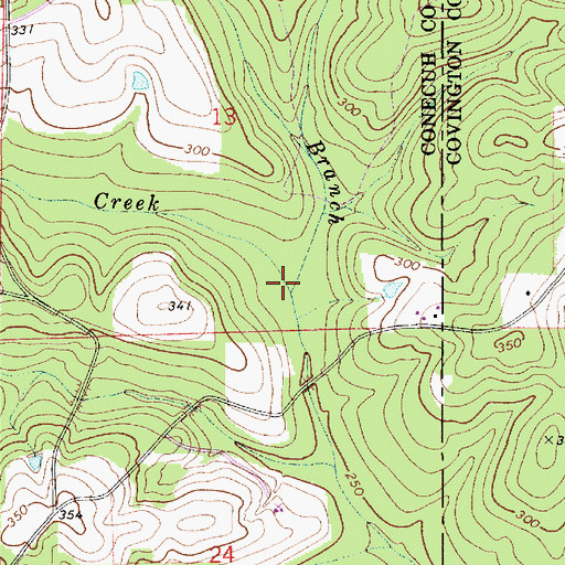 Topographic Map of Pine Log Branch, AL