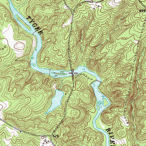 Topographic Map of Hills Bridge, SC