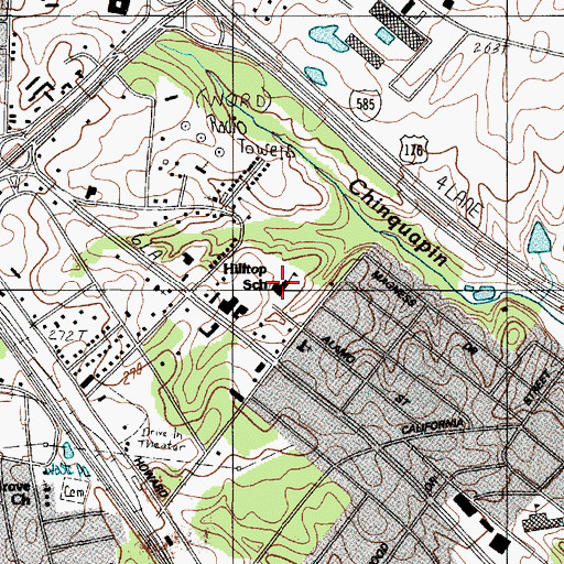Topographic Map of Hilltop Elementary School, SC