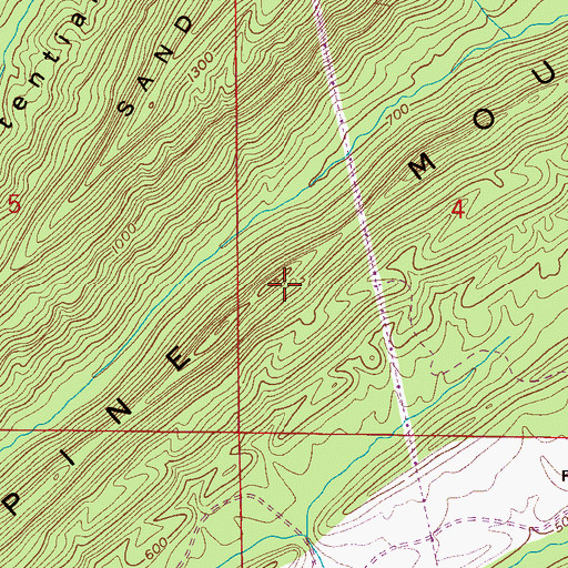 Topographic Map of Pine Mountain, AL