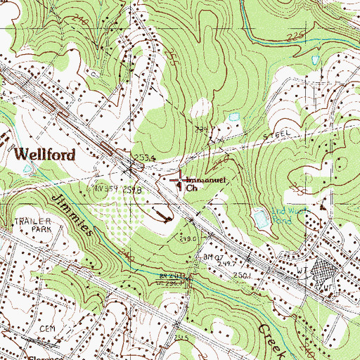 Topographic Map of Immanuel Church, SC