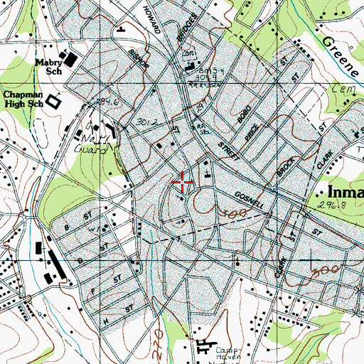 Topographic Map of Inman Post Office, SC