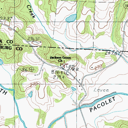 Topographic Map of Jackson Grove Cemetery, SC